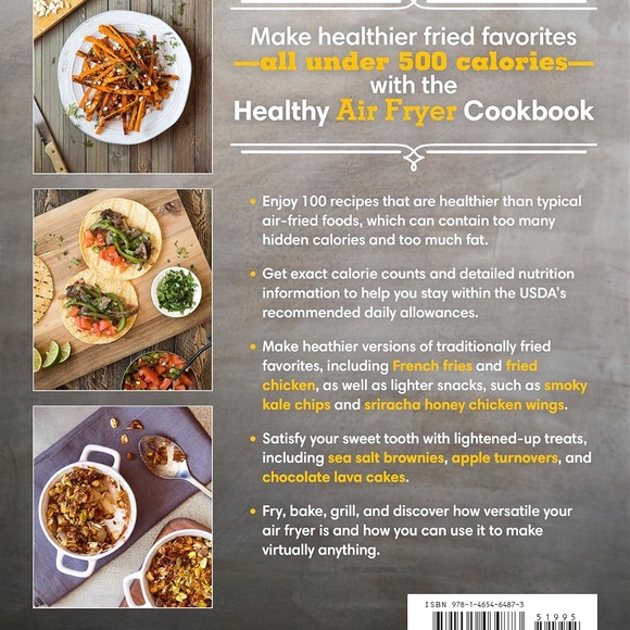 Healthy Air Fryer Cookbook: 100 Great Recipes with Fewer Calories and Less Fat - Picture 2 of 6